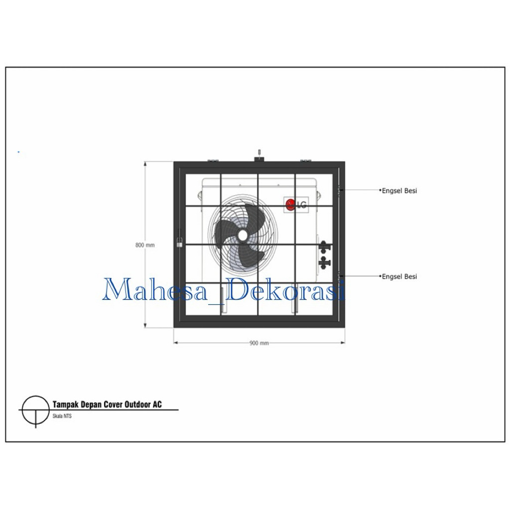 COVER AC OUTDOOR CUSTOM COVER AC UNIT CUTTING MOTIF - PENUTUP AC OUTDOOR PELINDIUNG AC LUAR RUANGAN