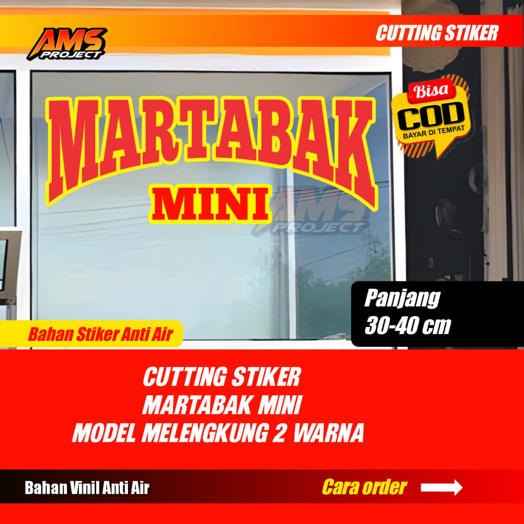 

Cutting Stiker MARTABAK MINI 2warna model lengkung free nama penjual