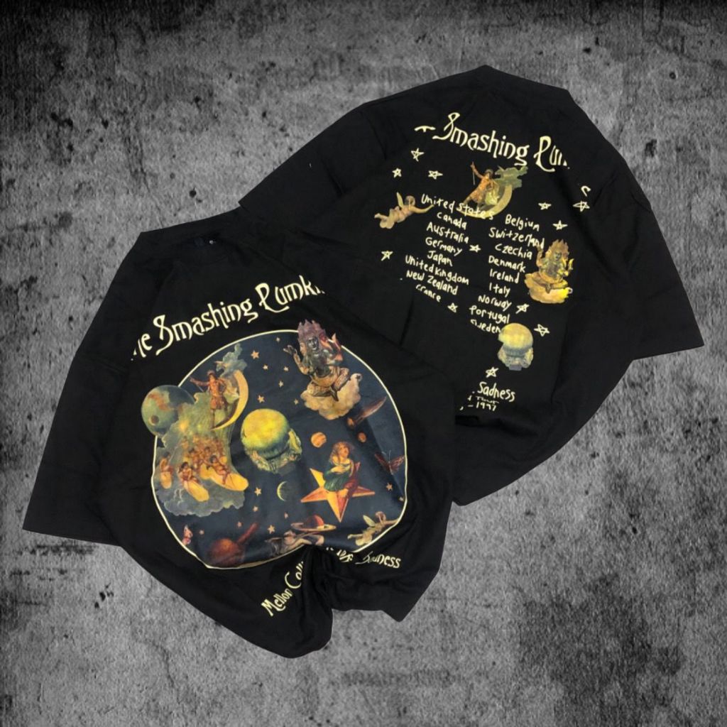 Baju Kaos P&B Oversize The Smashing Pumkins - T Shirt Smashing Pumkins Oversize Black 20s