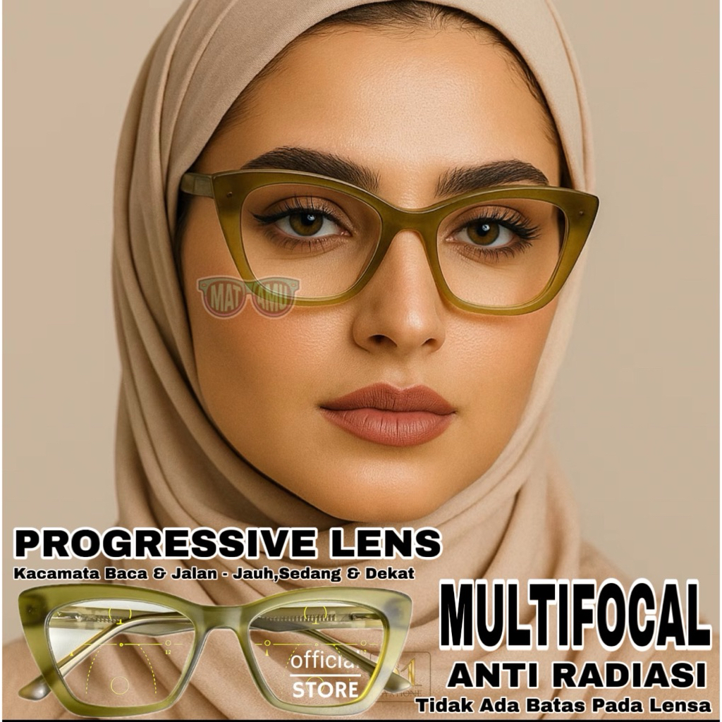 Kacamata Progresif Antiradiasi Pria/Wanita | Kacamata Baca dan Jalan | Kacamata Baca plus 20089 kaca