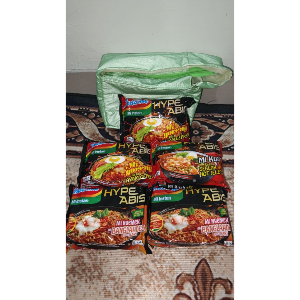 

PAKET INDOMIE HYPE ABIS (ISI 5 PCS + TASNYA)