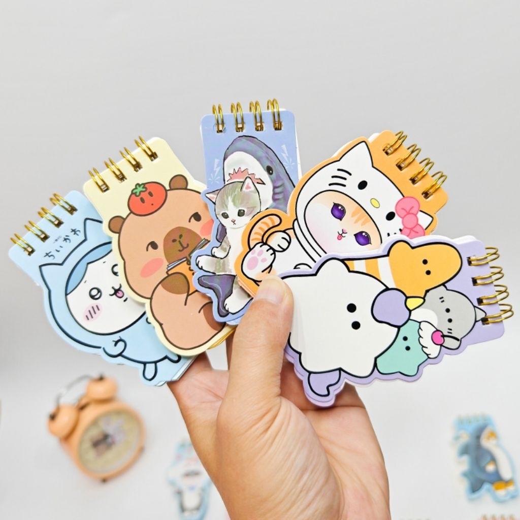 

(PM010) 3D Spiral Mini Character Notebook / Pocket size book / Buku gantungan kunci magnet / Buku tulis mini portable