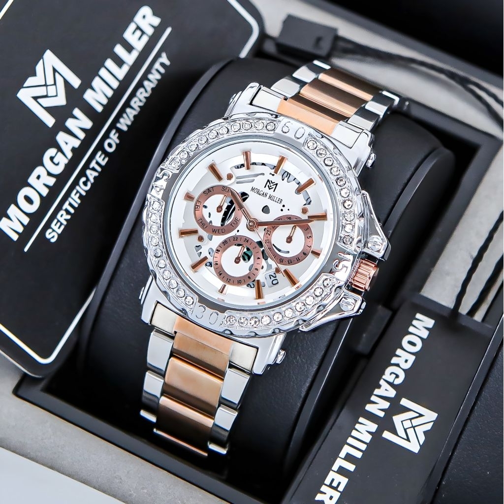 Morgan Miller MM16 Jam Tangan Wanita Original Cod Tahan Air Permata Rantai Stanliess