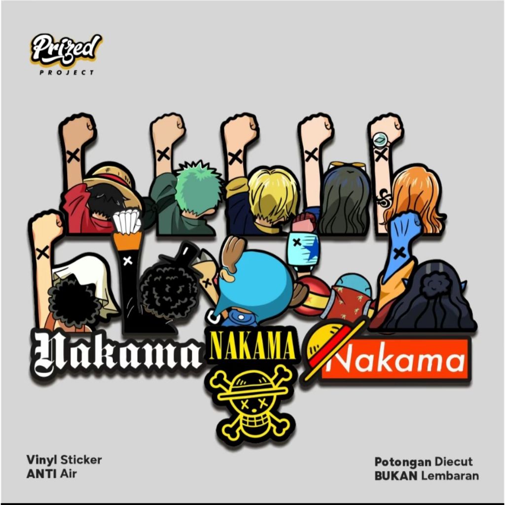 

STICKER ANIME ONE PIECE Vinyl Aesthetick Sticker tumbler Monkey Mugiwira Labtop case Hp anti air