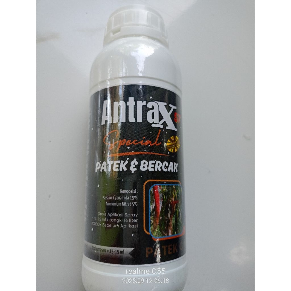 Antrax57 500 ml mengatasi Patek/cacar/busuk buah.