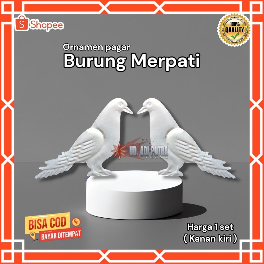 BURUNG MERPATI BESI PLAT ORNAMEN AKSESORIS PAGAR BESI TEMPA TRALIS