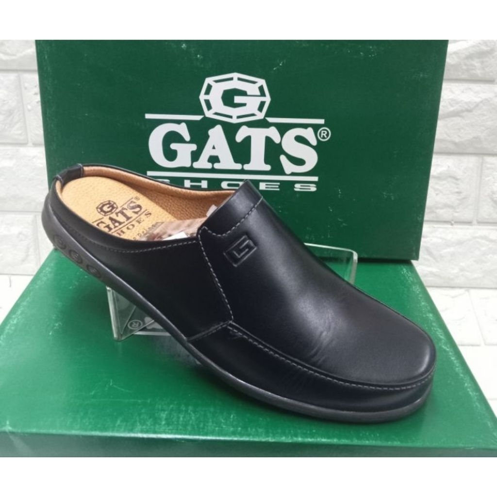 SEPATU SANDAL KULIT PRIA GATS NB 0002 HITAM ORIGINAL