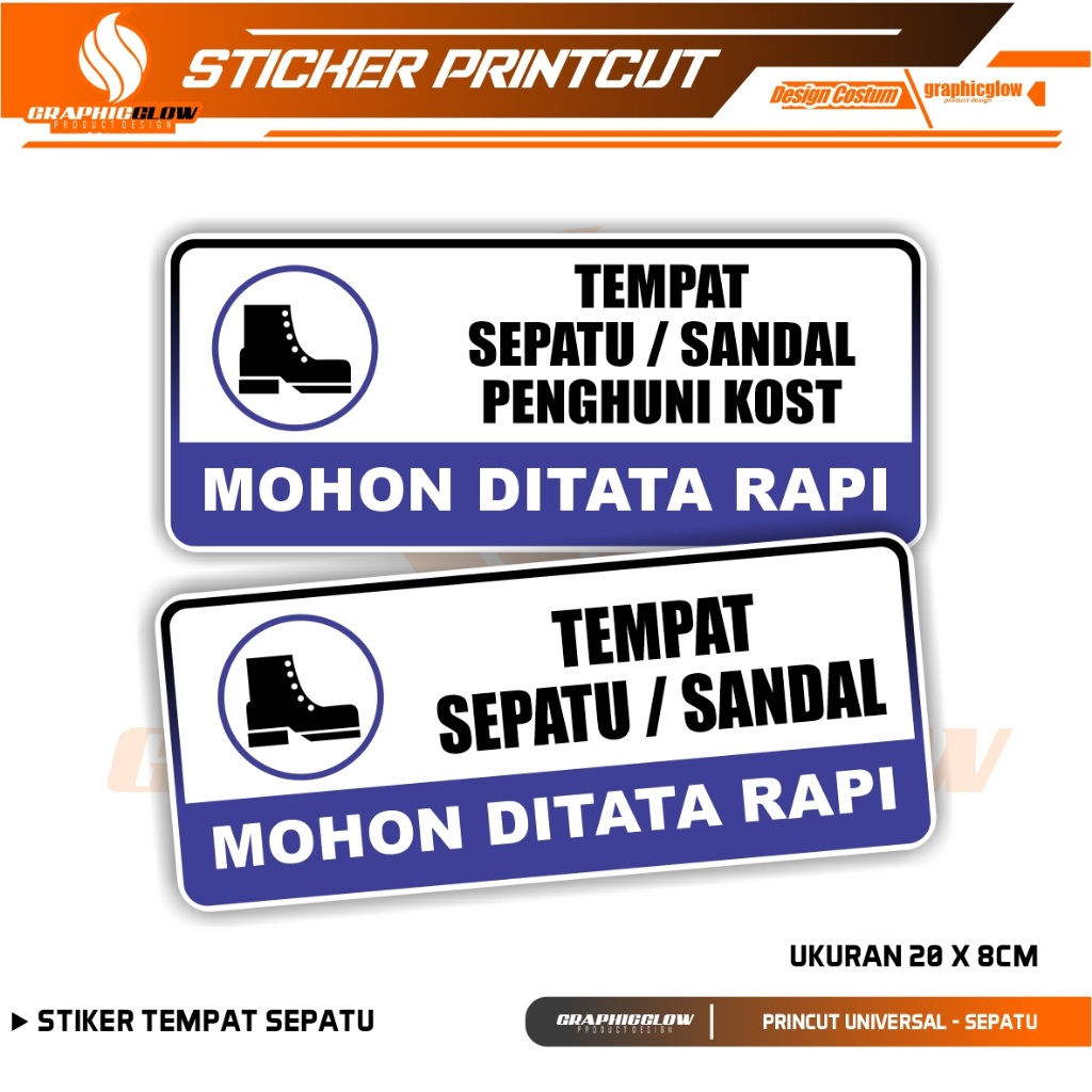 

STIKER TEMPAT SEPATU/SANDAL KOST DITATA RAPI 20 X 8 CM | AWET TAHAN LAMA