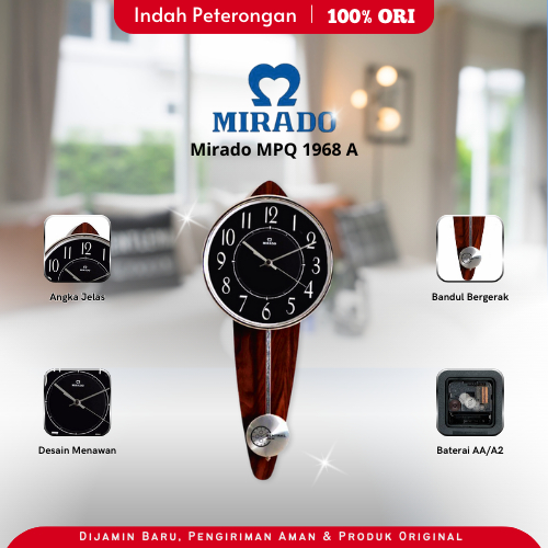 MIRADO JAM DINDING 1968/JAM DINDING BANDUL MIRADO ANALOG/JAM DINDING QUARTZ