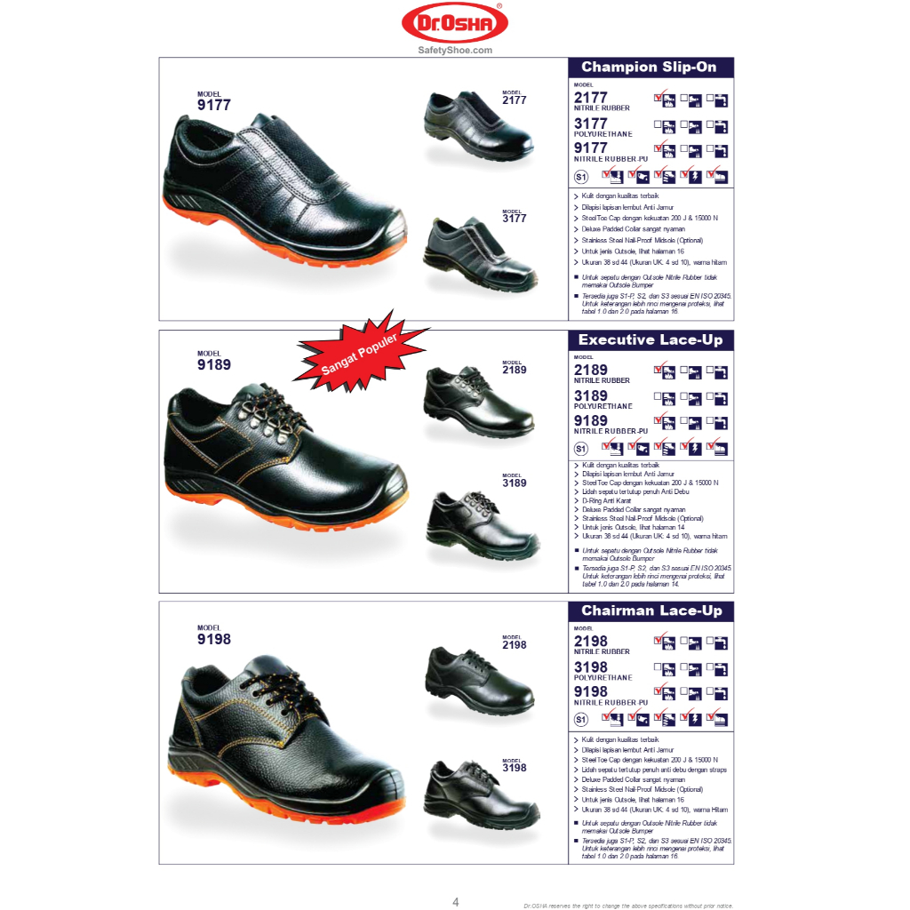 SEPATU SAFETY DR. OSHA TYPE 9177,2177,3177,2189,3189,9189,2198,3198,9198.