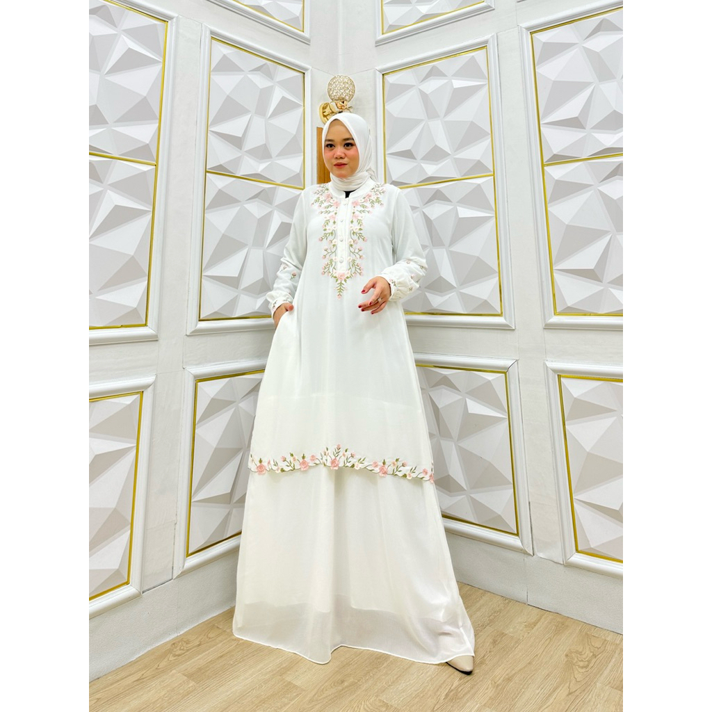 Luthfiyah Dress Gamis Malaysia Ceruty Premium Terbaru Terkini