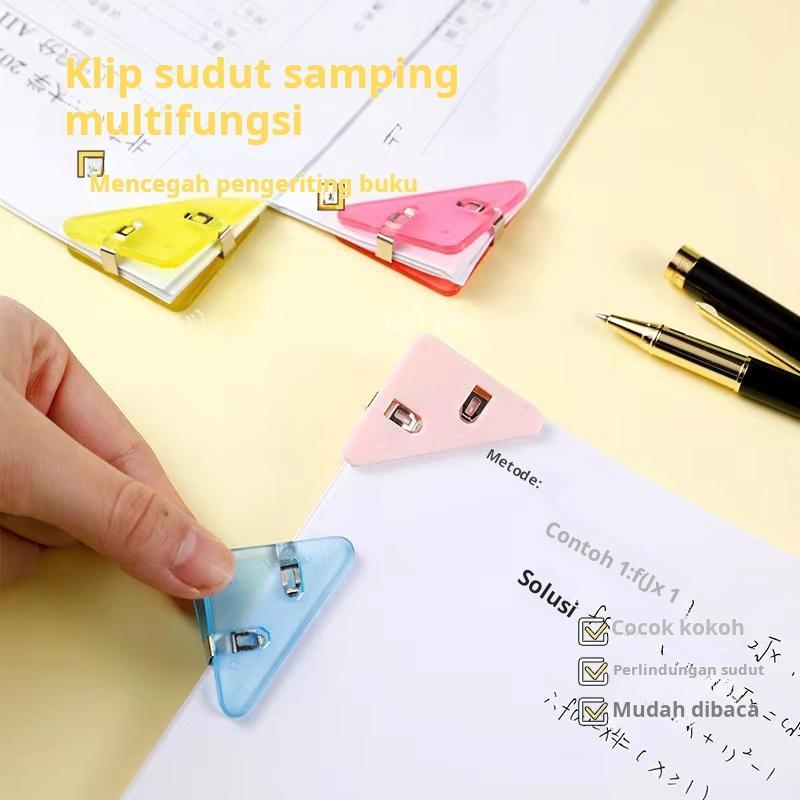 

20PCS Paper Clip Segitiga Warna Warni aesthetic Klip Sudut Jepitan Buku Akrilik / Penjepit Kertas Clips Book dan Paper Corner Plastik Serbaguna