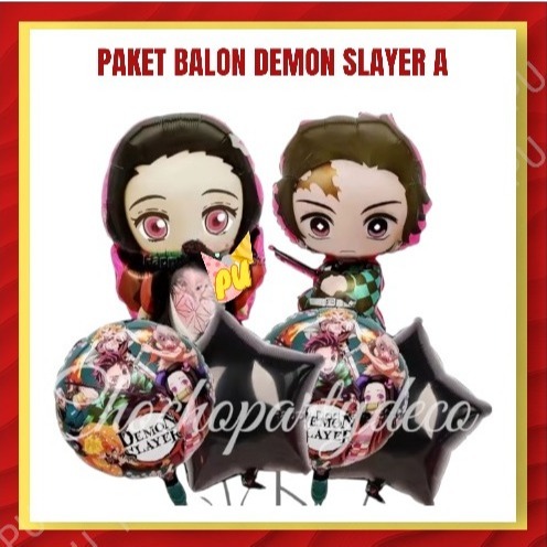 Paket Balon DEMON SLAYER A / Dekorasi Ulang Tahun DEMON SLAYER