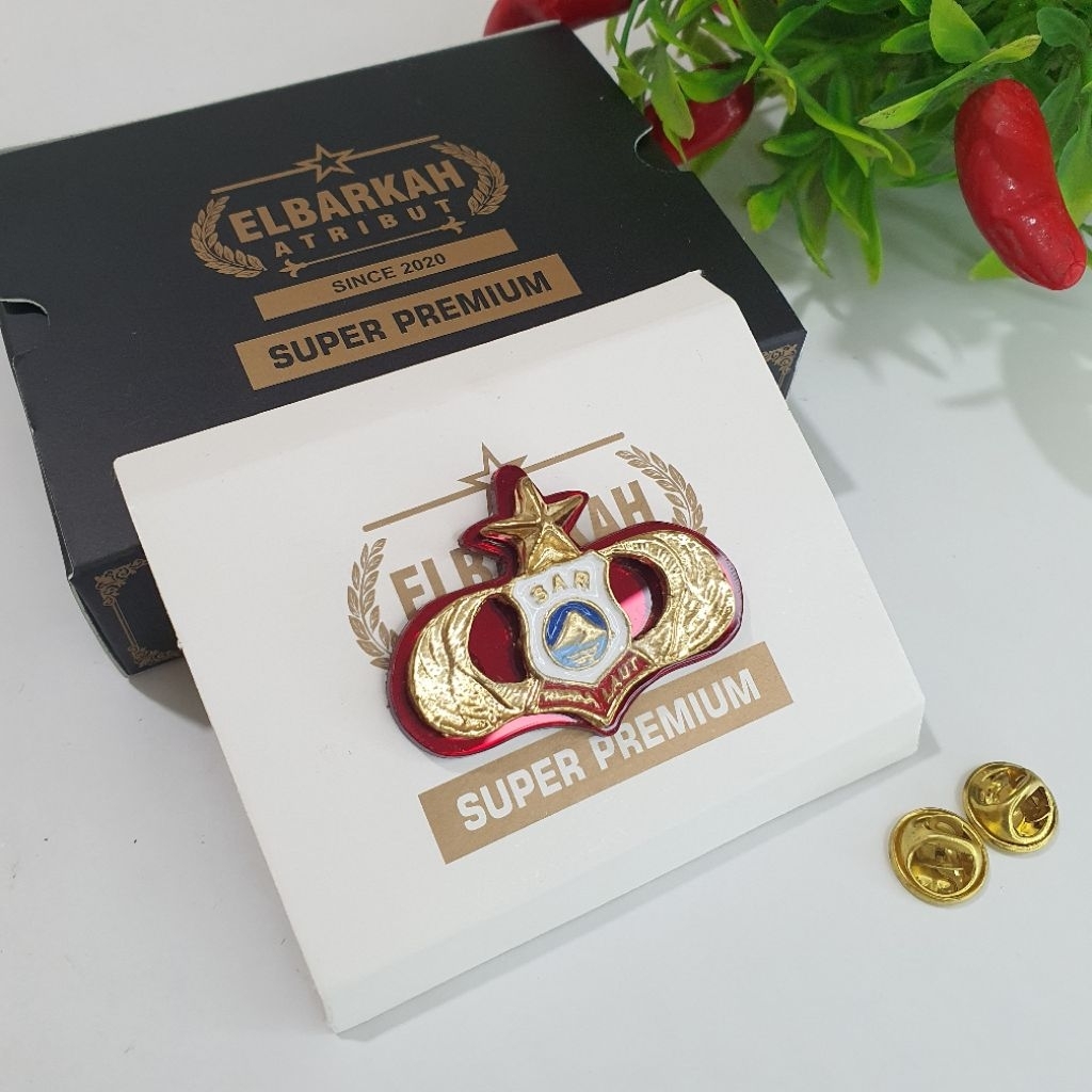 Pin Sar Polri Atribut Polisi Gold Timbul Premium