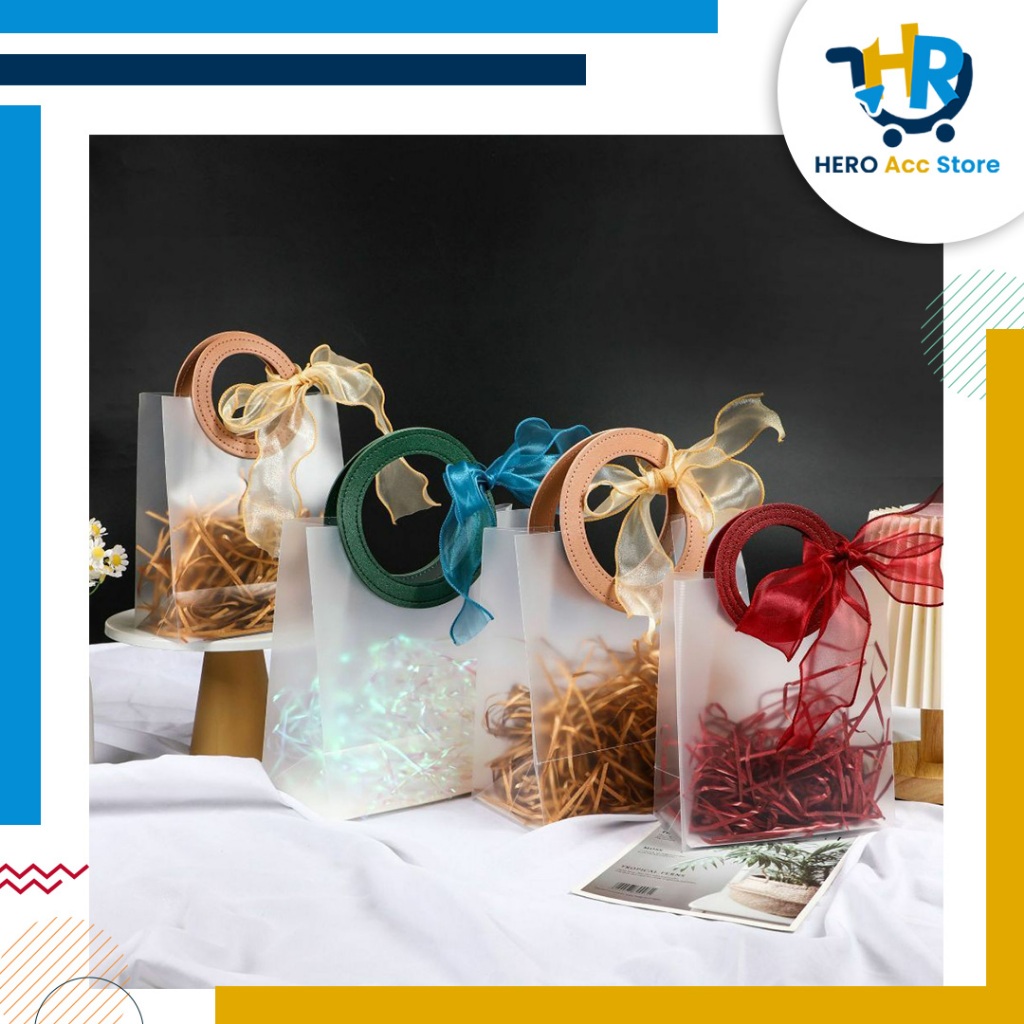 TYS 26 [M11] Tas Mika PVC Doff Transparan Leather Handle Lebaran Natal Imlek Ulang Tahun Premium Goo