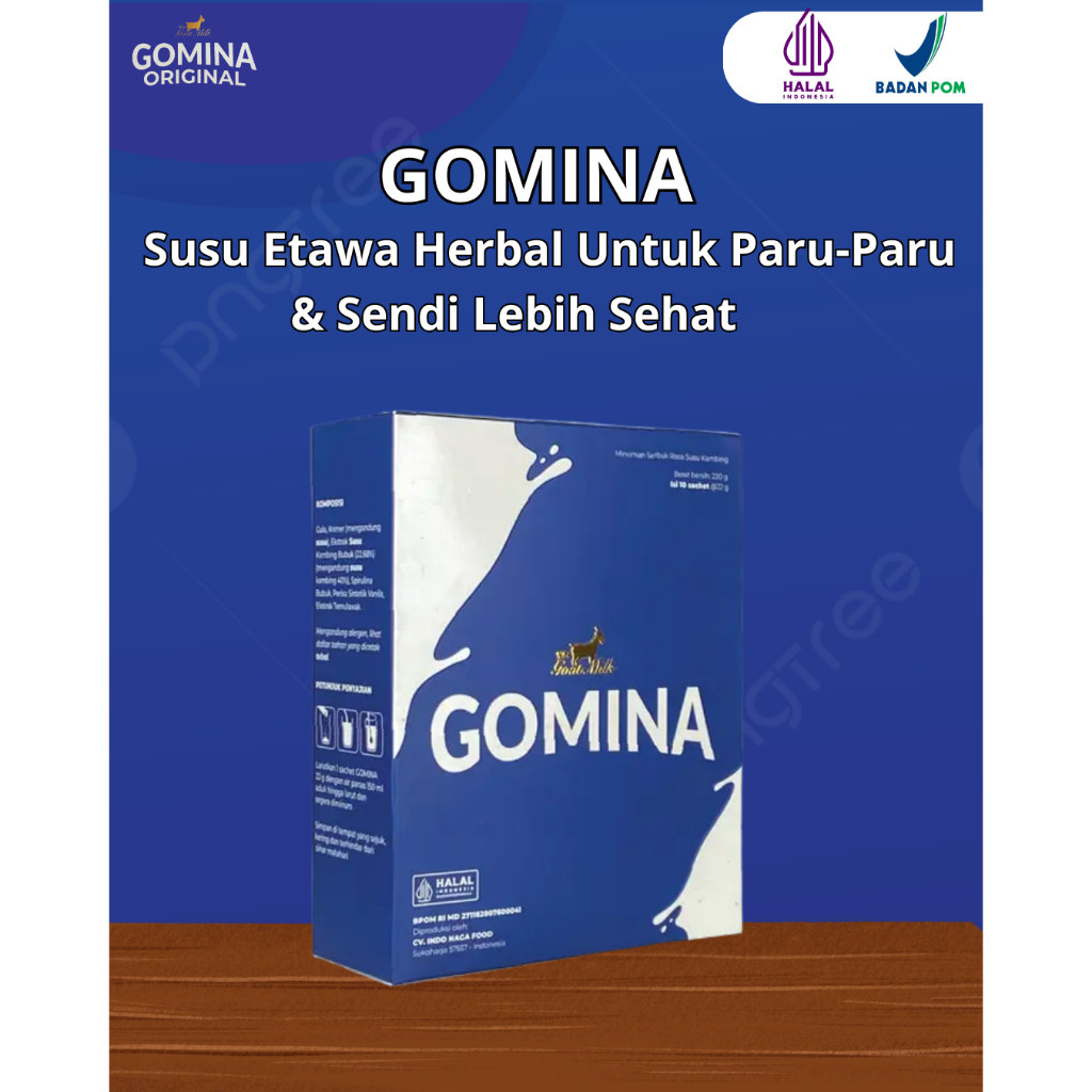 

GOMINA Original Paket 1 Box - Susu Kambing Etawa untuk Menjaga Sistem Pernapasan dan Mengurangi Batuk. BPOM Terdaftar & 100% Halal