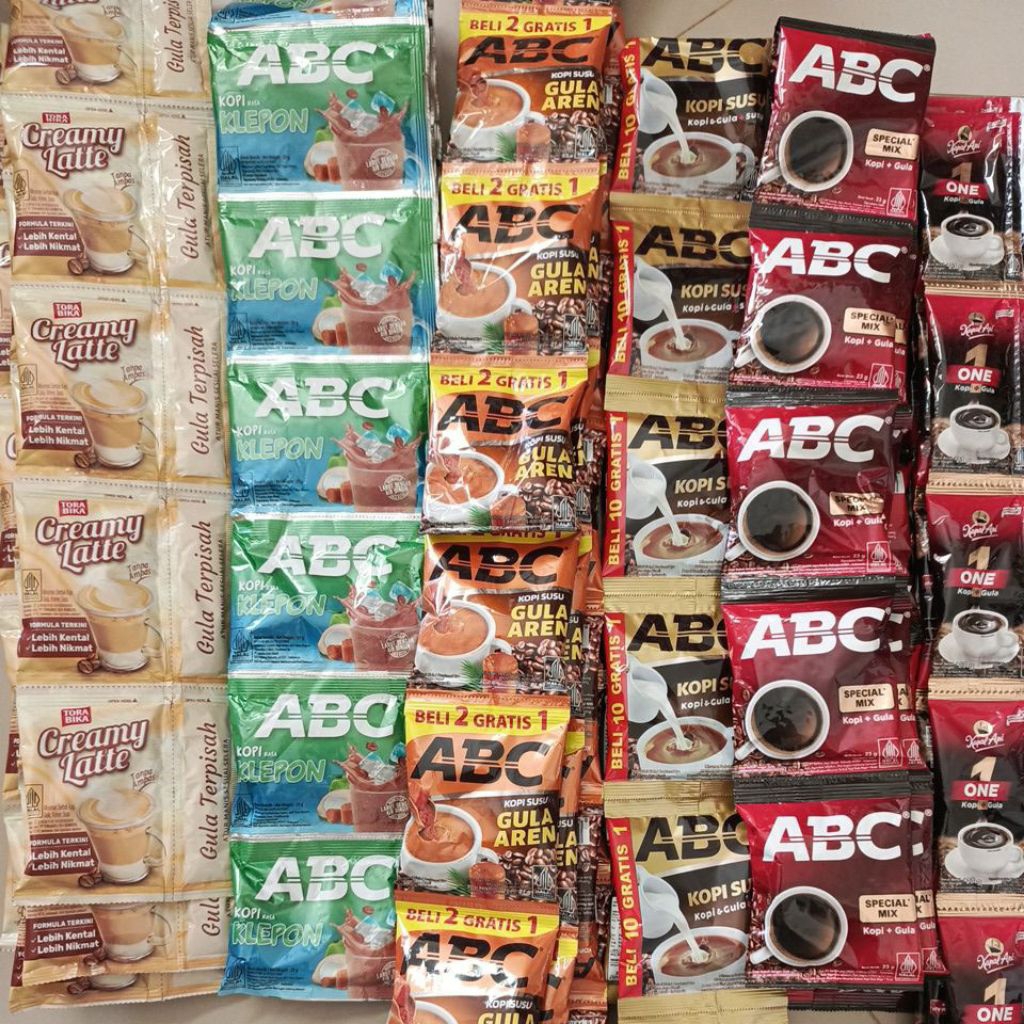 KOPI ABC KLEPON / ABC GULA AREN / ABC KOPI SUSU / ABC SPECIAL MIX / KAPAL API ONE / TORABIKA CREAMY 