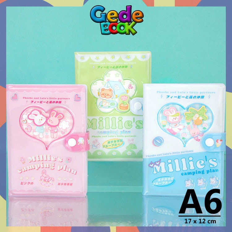 

Buku Diary Kancing A6 Millie's Camping Notebook Buku Catatan Kecil Ukuran 12 x 17 cm - 6171