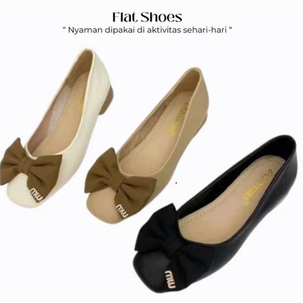 Sepatu flat / flat shoes chanel / flat shoes pita / Sepatu wanita / cewek / remaja / anak perempuan 