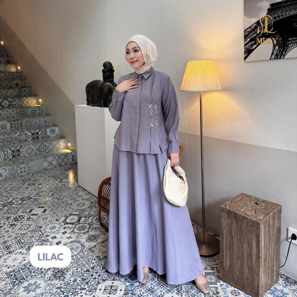 Belle Set by MDLY One set Wanita Setelan Wanita Terbaru Setelan MDLY Setcel Wanita Setelan Rok Wanit