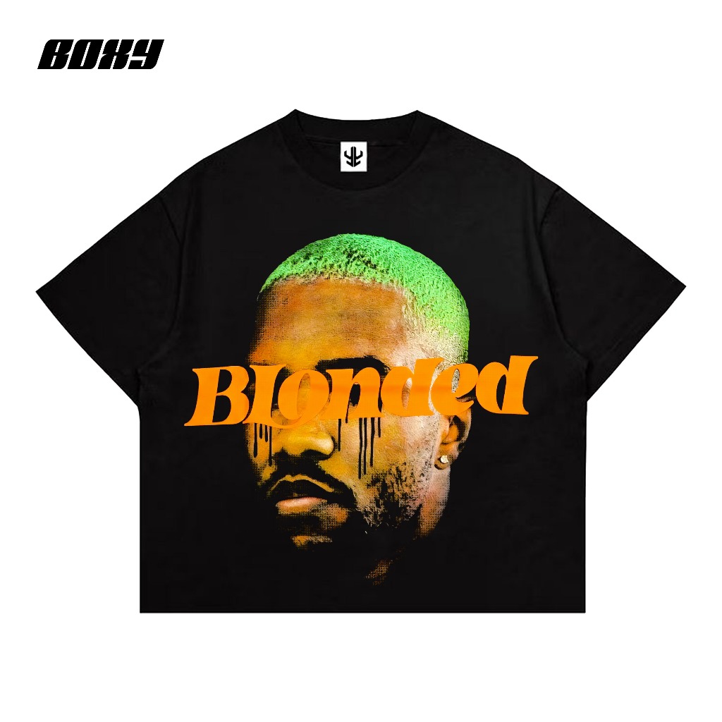 Yinyanks T-shirt Oversize Fit Boxy Blonded warna hitam bahan katun unisex