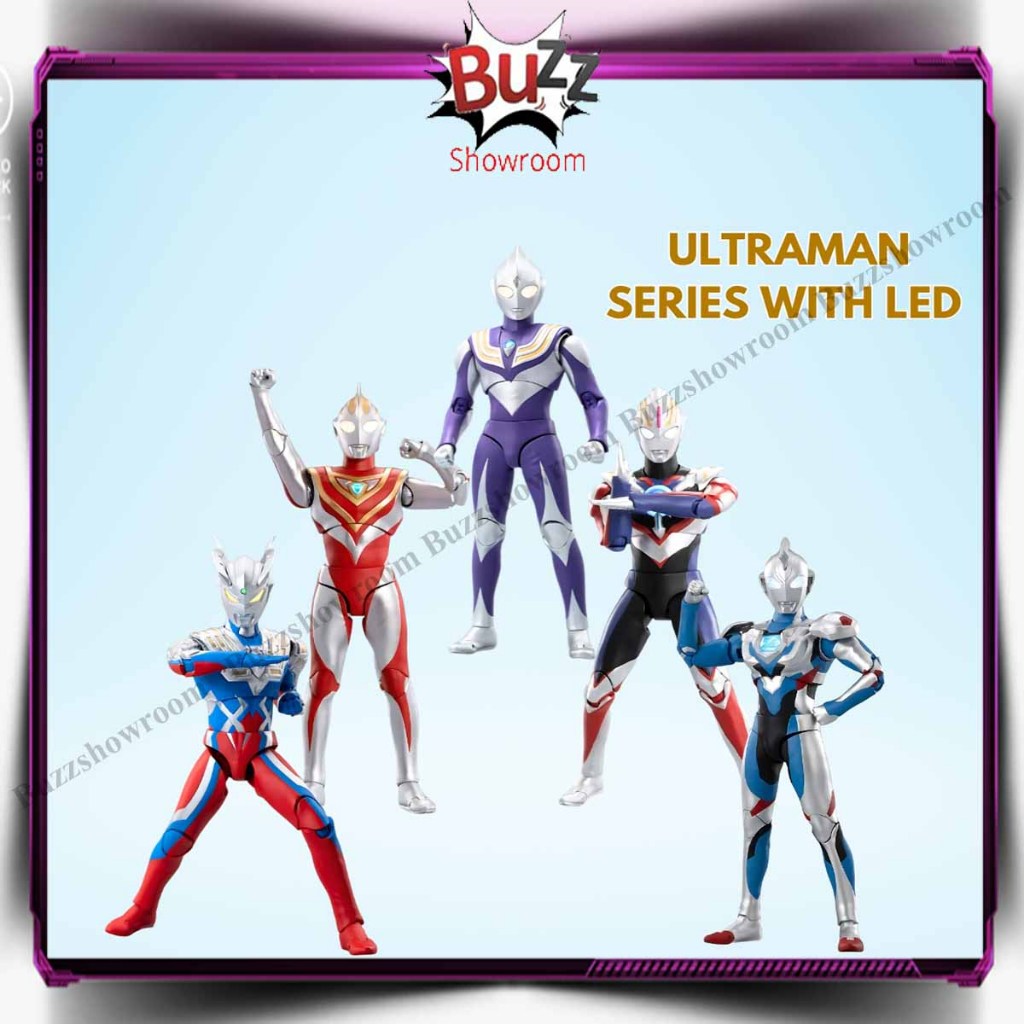 ZD Toys Action Figure Ultraman 7" Tiga Z GAIA Zero ORB 7inch LED