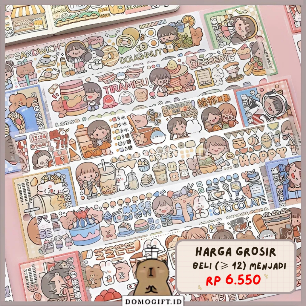 Stiker Dekor Aesthetic Buat DIY Buku Jurnal Diary Stickers Cute TLD70