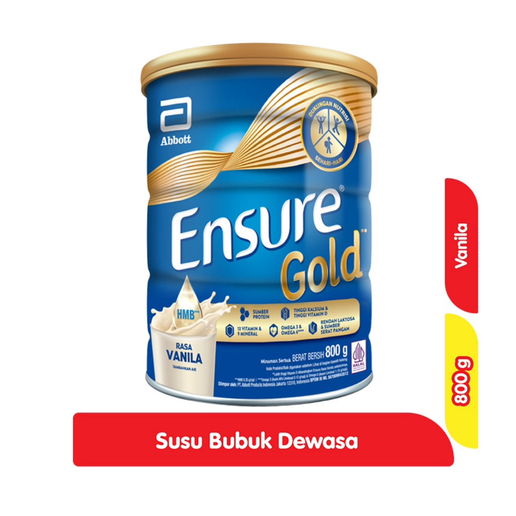 

Ensure Gold Susu Bubuk Nutrisi Dewasa Vanila Kaleng 800 g