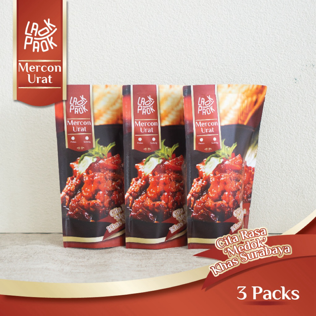 

Laok Paok - Paket Oseng Mercon Urat Sapi 3 Pack - 200gr per pack / Lauk Makanan Siap Saji