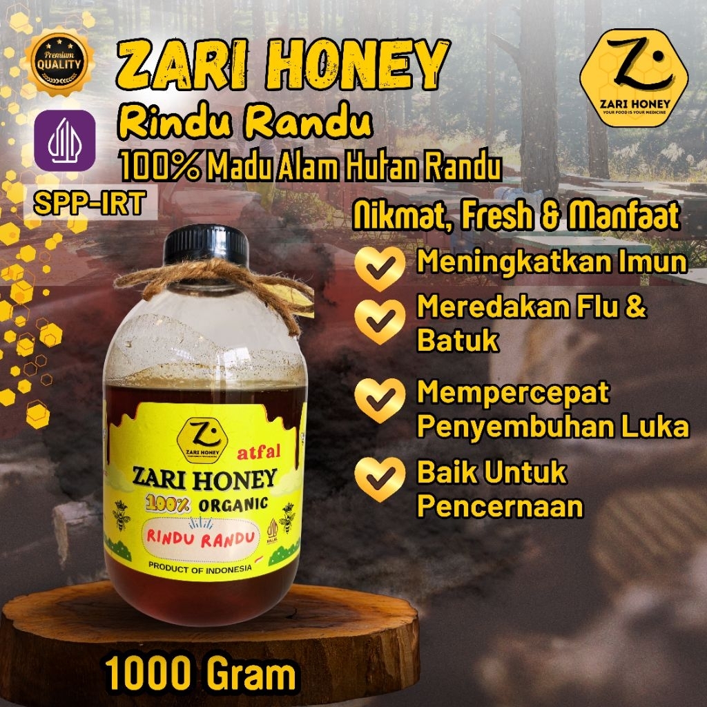 

ZARI HONEY RINDU RANDU Madu Murni Asli 100% Alami Pure Natural Raw Premium