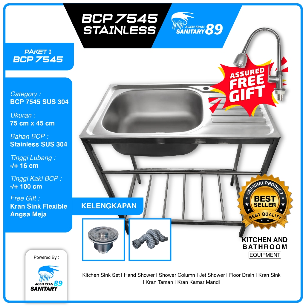 BAK CUCI PIRING KAKI/BAK CUCI PIRING STAINLESS SUS 304/BAK CUCI PIRING MURAH