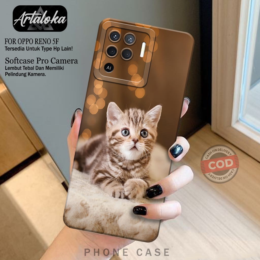 Softcase OPPO RENO 5F Fashion Case Kucing Case Hp OPPO RENO 5F Silikon Pro Camera OPPO RENO 5F Kesin