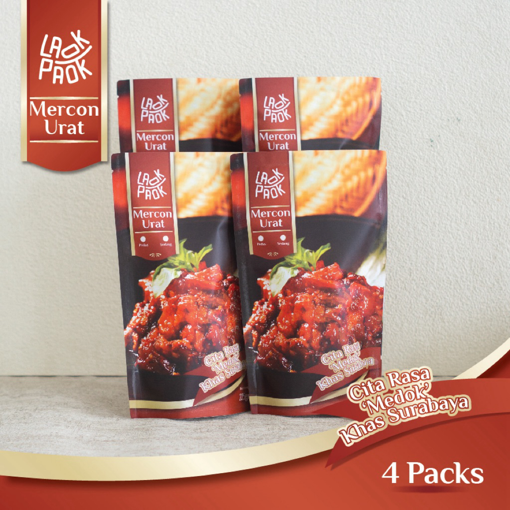 

Laok Paok - Paket Oseng Mercon Urat Sapi 4 Pack - 200gr per pack / Lauk Makanan Siap Saji