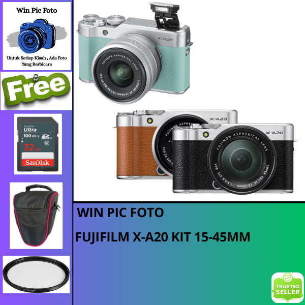 Kamera FujiFilm XA-20 Kit XC 15-45mm F3.5-5.6 OIZ PZ / Camera Fujifilm / Kamera Mirrorless / Camera 