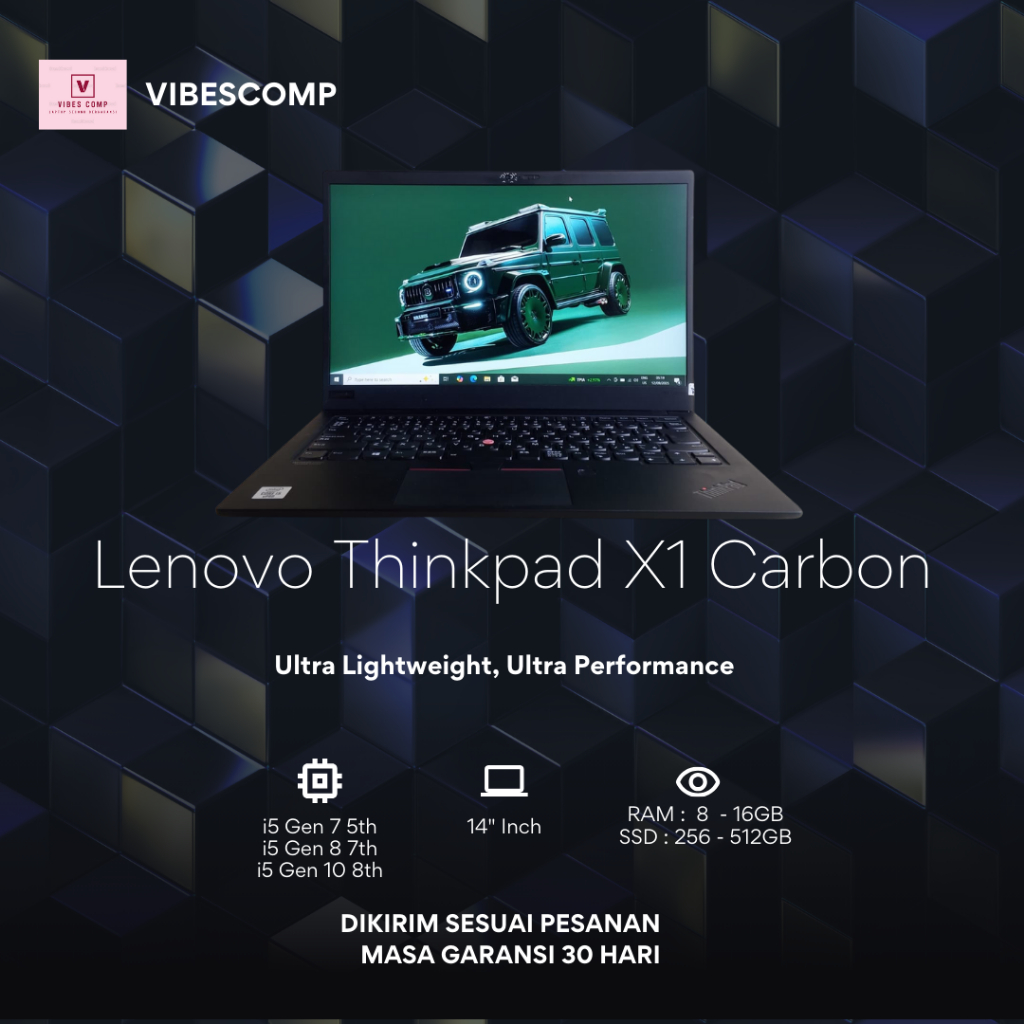 Lenovo Thinkpad X1 Carbon Core i5 Gen 7  5th / i5 Gen 8 7th  / i5 Gen 10 8th / i7 Gen 8 6th Ram 16GB