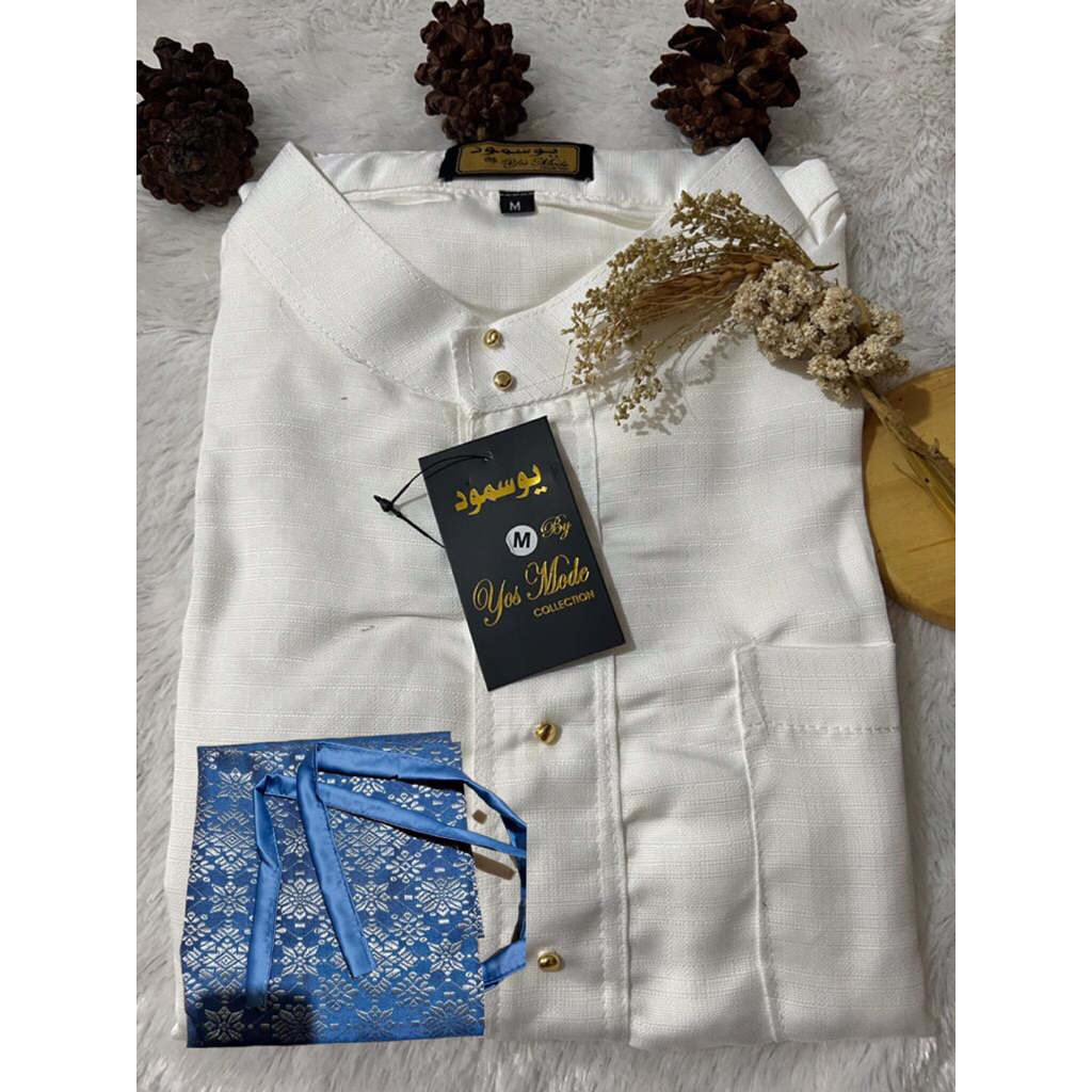 Baju Melayu pria Cekak Musang Stelan Baju Adat Melayu Bahan Baloteli Super High Qwality Pakaian Akad
