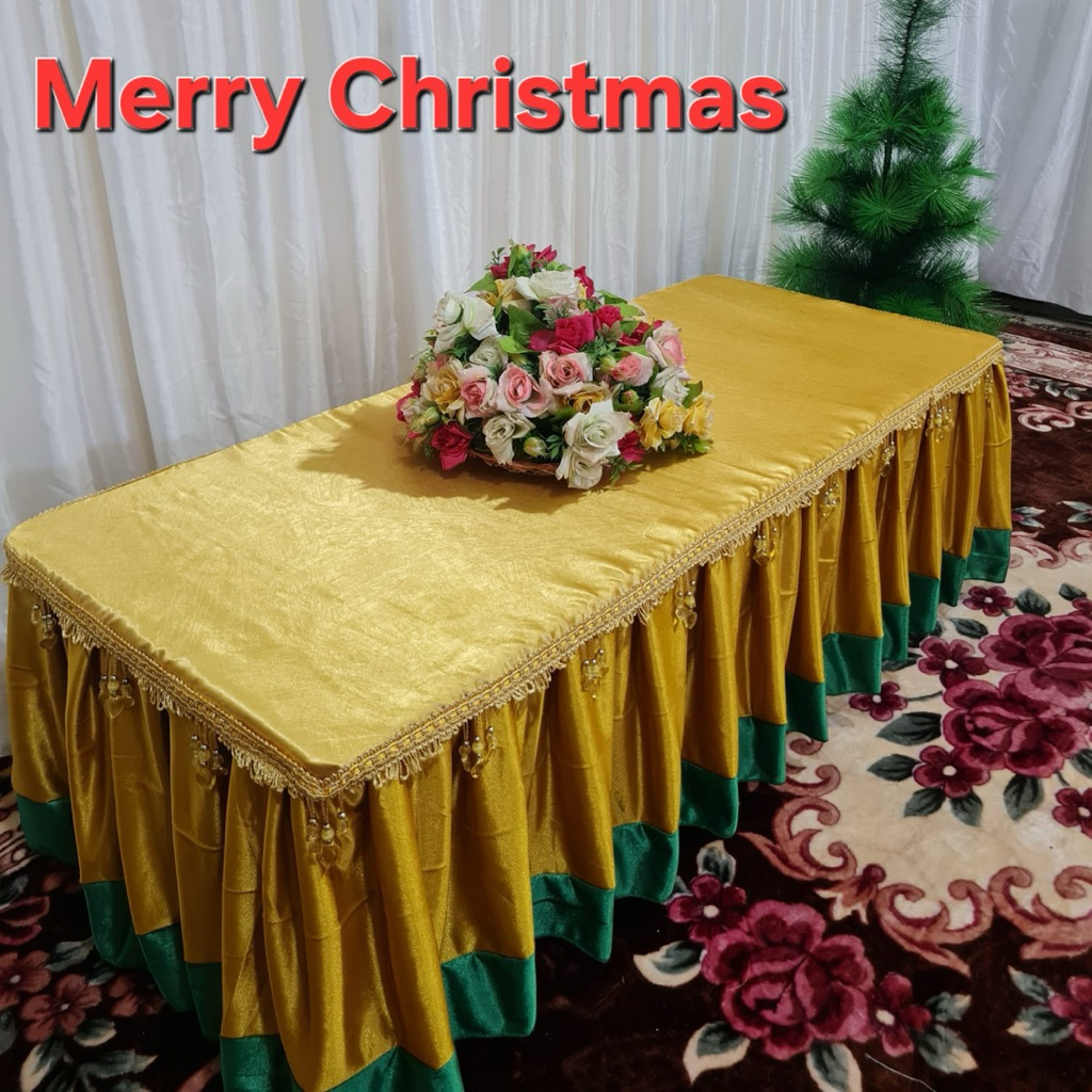 Taplak Meja Tamu Rumbai Merry Christmas - Taplak Meja Tamu Homemade - Taplak Meja Tamu Rumbai Christ