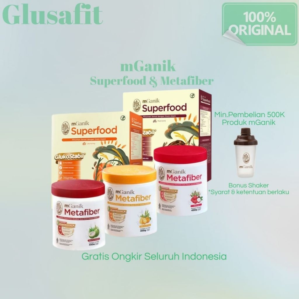 

Paket Combo Mganik Metafiber Matafiber 450gr M Ganik Multigrain 500gr
