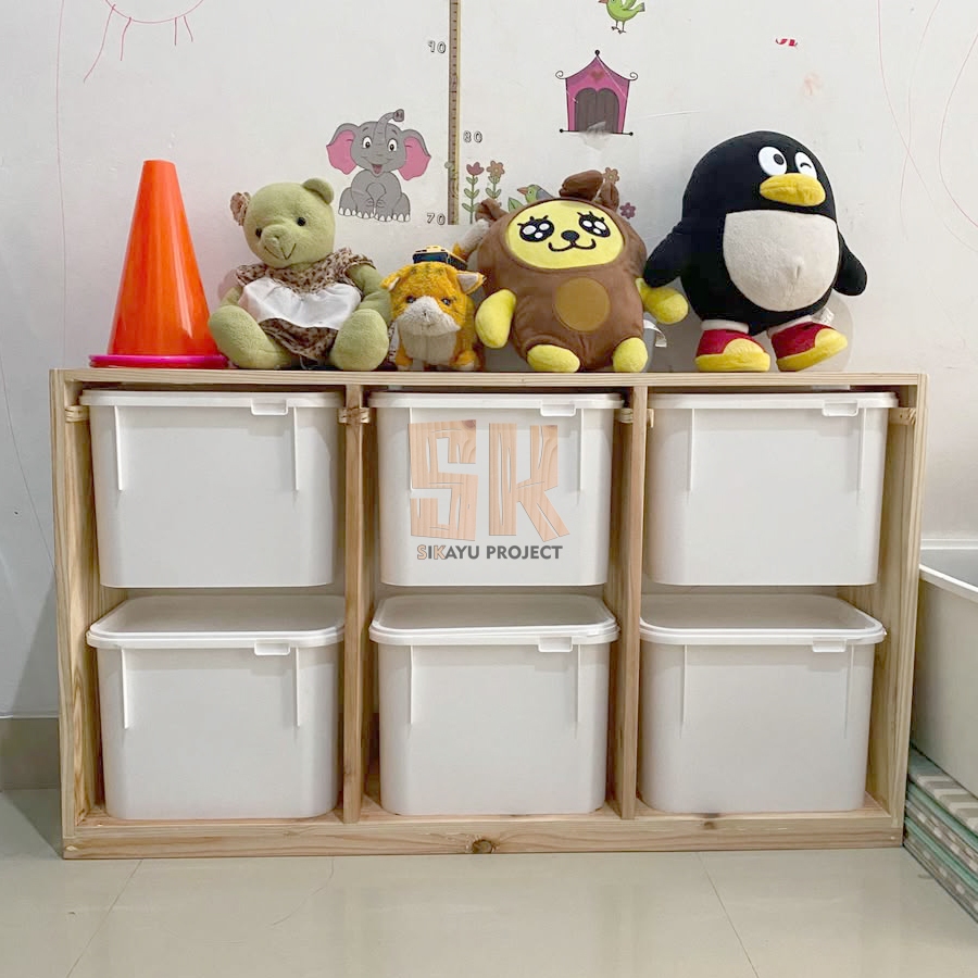 Rak Mainan Anak Minimalis 6 Box Polos - Rak Buku Minimalis Trofast Mainan Anak /Rak Serbaguna/Rak Tr