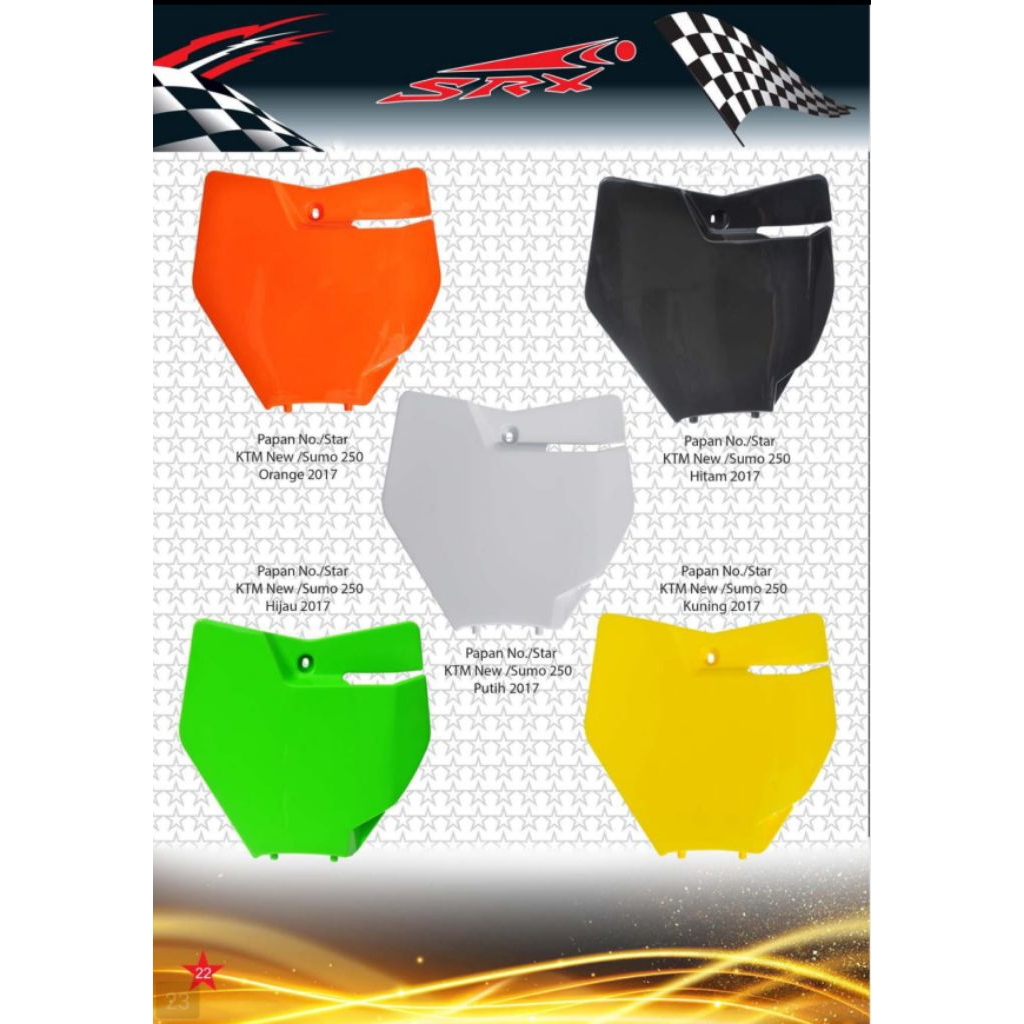 papan nomer ktm 250 / ktm 85 / papan plat no ktm 85 - SRX