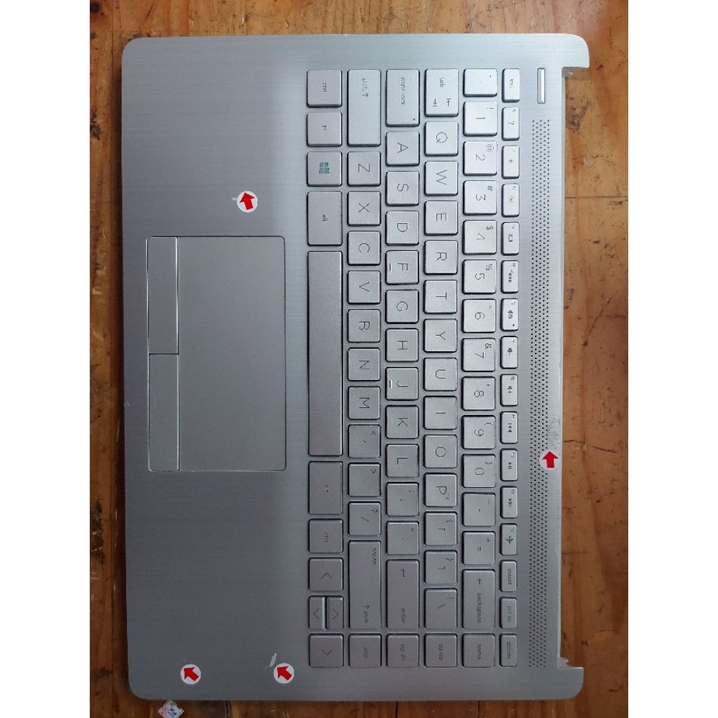 Palmrest Casing Tengah Laptop HP 14CF 14S-cf DF DK with Touchpad Keyboard Test Normal 14 Inch Silver
