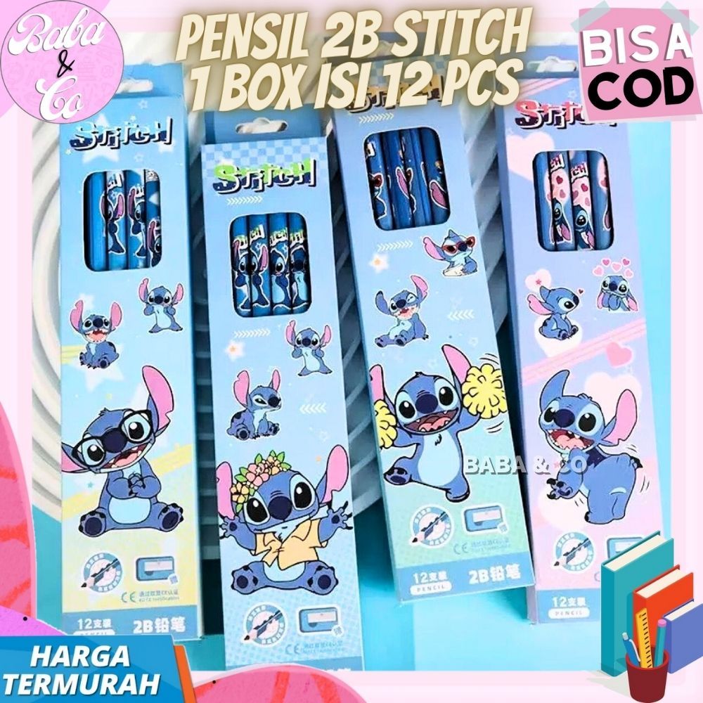 

PENSIL 2B STITCH 1 BOX ISI 12pcs PENSIL STITCH LILO SERIES 2B LUCU UNIK 1 LUSIN 12 pcs PENSIL 2B STITCH BLUE IMUT LUCU MURAH GROSIR COD