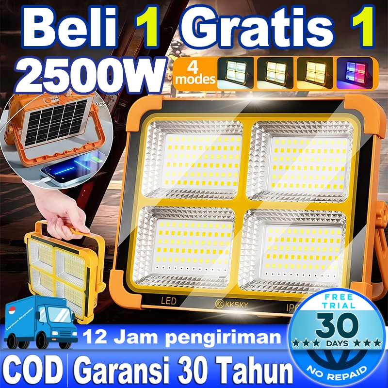 Garansi 30 tahunLampu emergency tahan 24 jam Lampu emergency surya 2500W IP67 tahan air Dapat