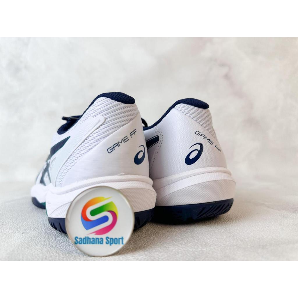 cuci gudang sepatu tenis asics game ff m white midnight