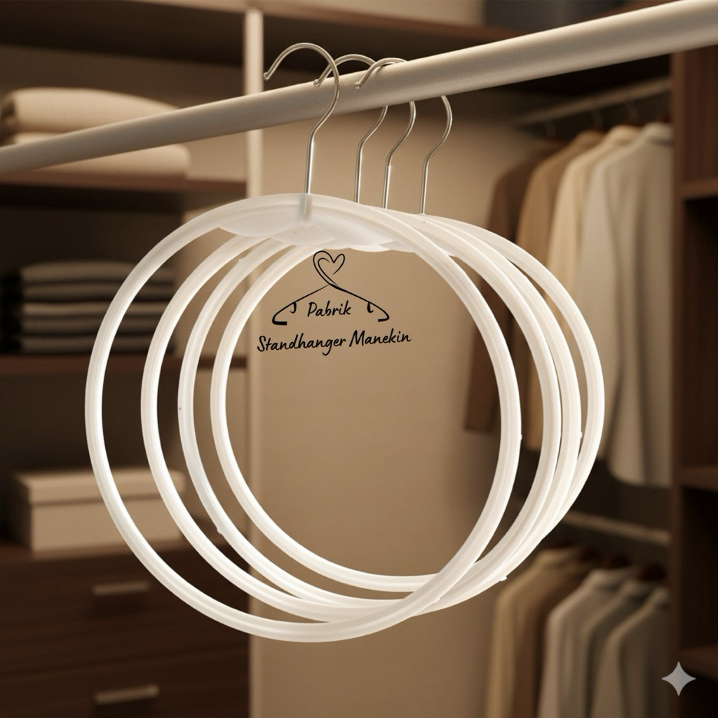 Hanger Jilbab Oval Diameter Besar | Hanger Kerudung Big size Oval 1 LUSIN | Gantungan Jilbab Putih |