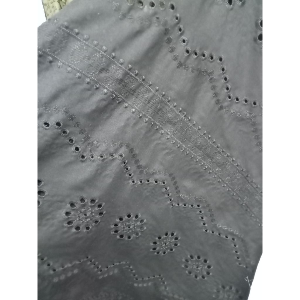 KAIN KATUN BORDIR KATBOL HITAM PUTIH