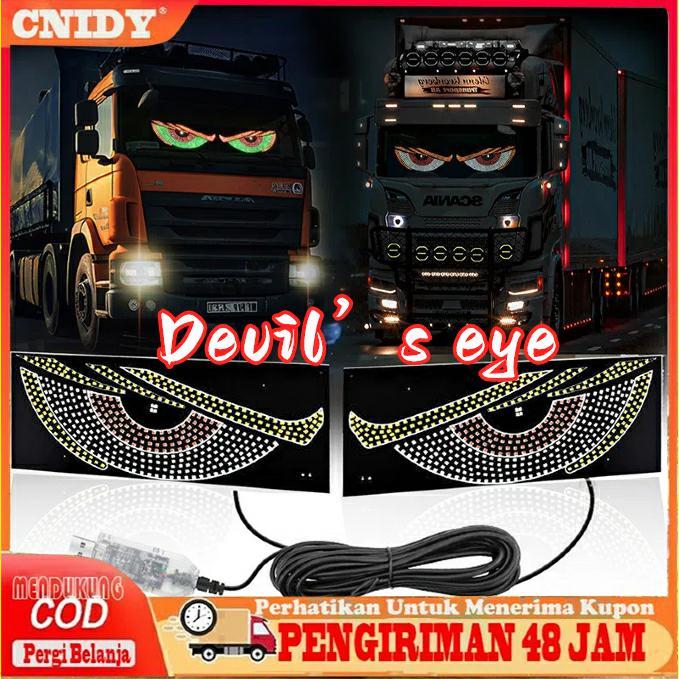 [COD]Lampu LED Animasi Mata Strobo Kedip Blitz Lampu Devil Eye Merk  Layar Tampilan LED Truk Stiker 