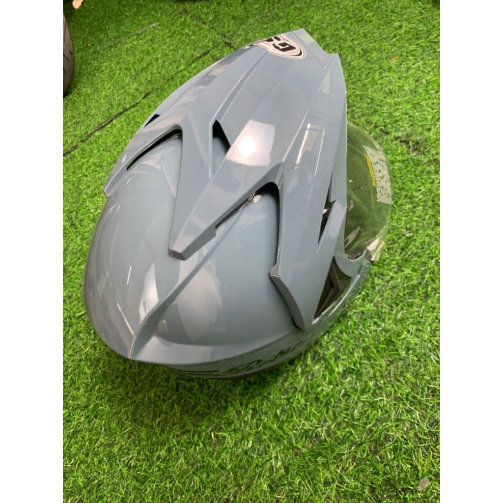 Helm HMR JP12 Retro Half Face Polos – Standar SNI – Warna Abu Solid