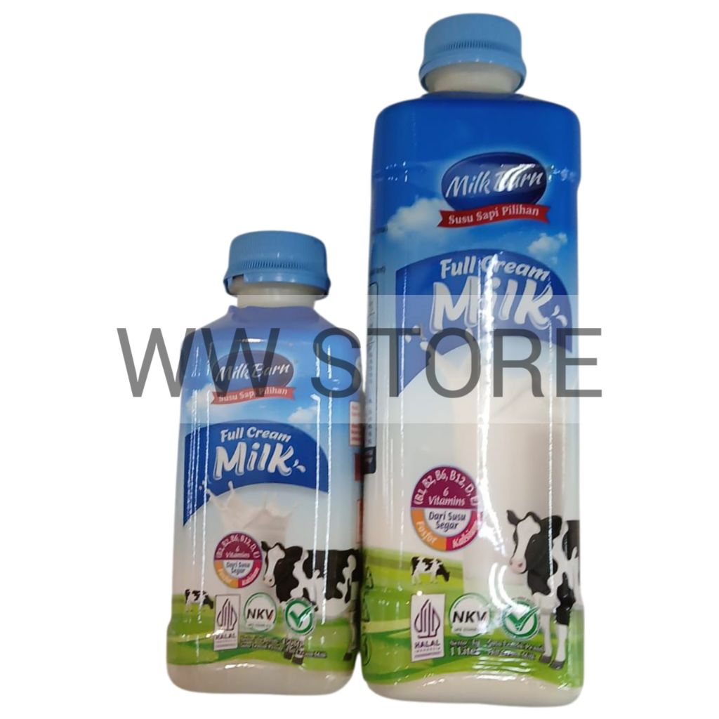 

Susu lemak penuh sapi pilihan halal MUI Milk Barn Full Cream Milk 450ml 1L