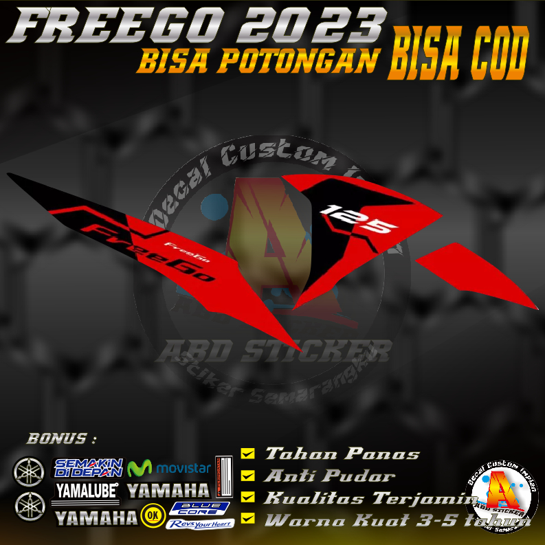 Striping Stiker Motor Yamaha FREEGO 2023 - Striping Stiker FREEGO 2023 Anti Luntur |KODE A258